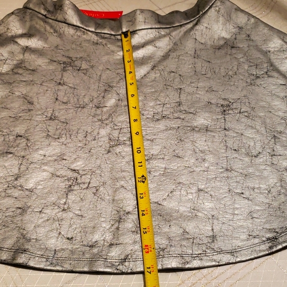 Catherine Malandrino NEW Flare Metallic Silver "PETE" Mini Skirt NWT Women's L - Picture 4 of 16